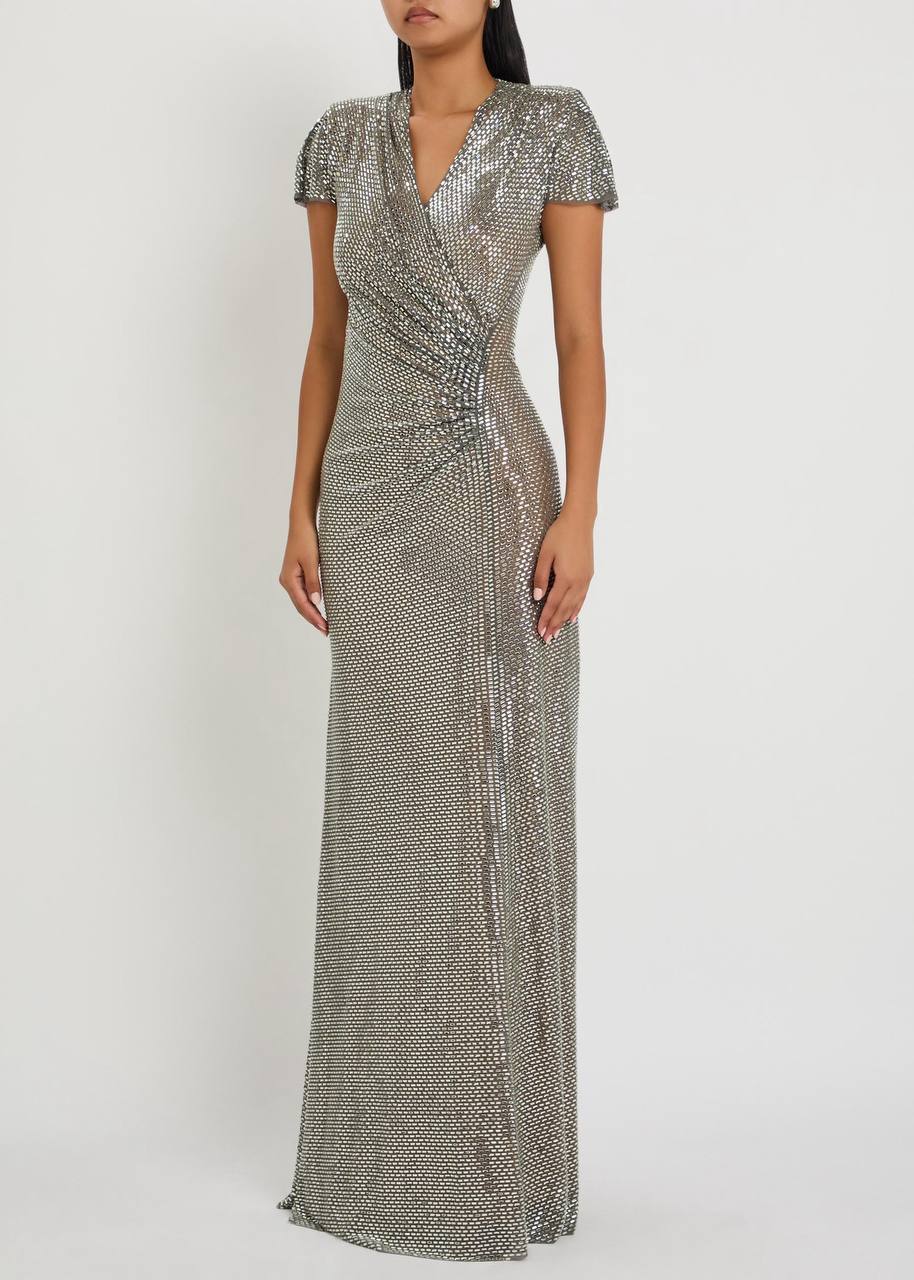 SP Silver Sequin Evening Gown