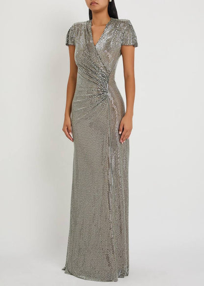 SP Silver Sequin Evening Gown