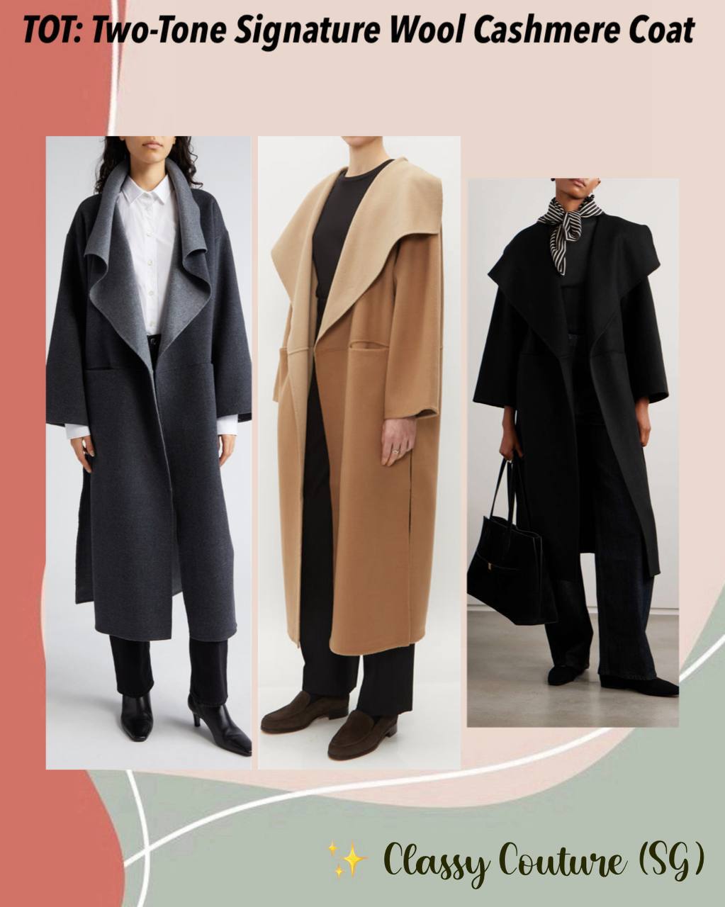 TOT Two-Tone Signature Wool Cashmere Coat