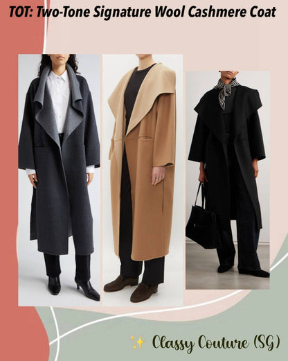 TOT Two-Tone Signature Wool Cashmere Coat
