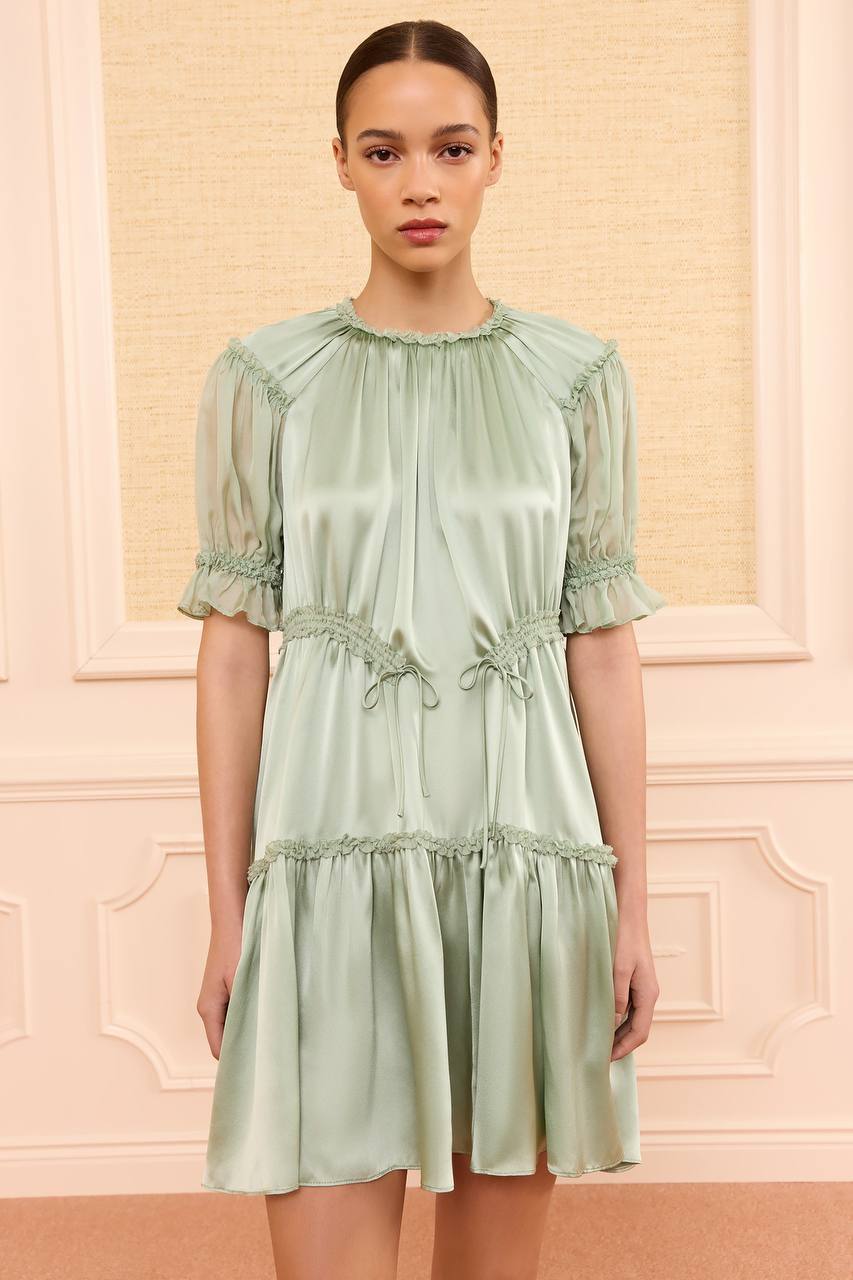 UJ Juliette Silk Cinched Shift Mini Dress