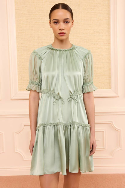 UJ Juliette Silk Cinched Shift Mini Dress