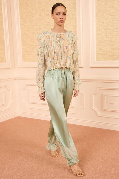 UJ Delfina Silk Long Sleeve Blouse + Solenne Silk Short Sleeve Top