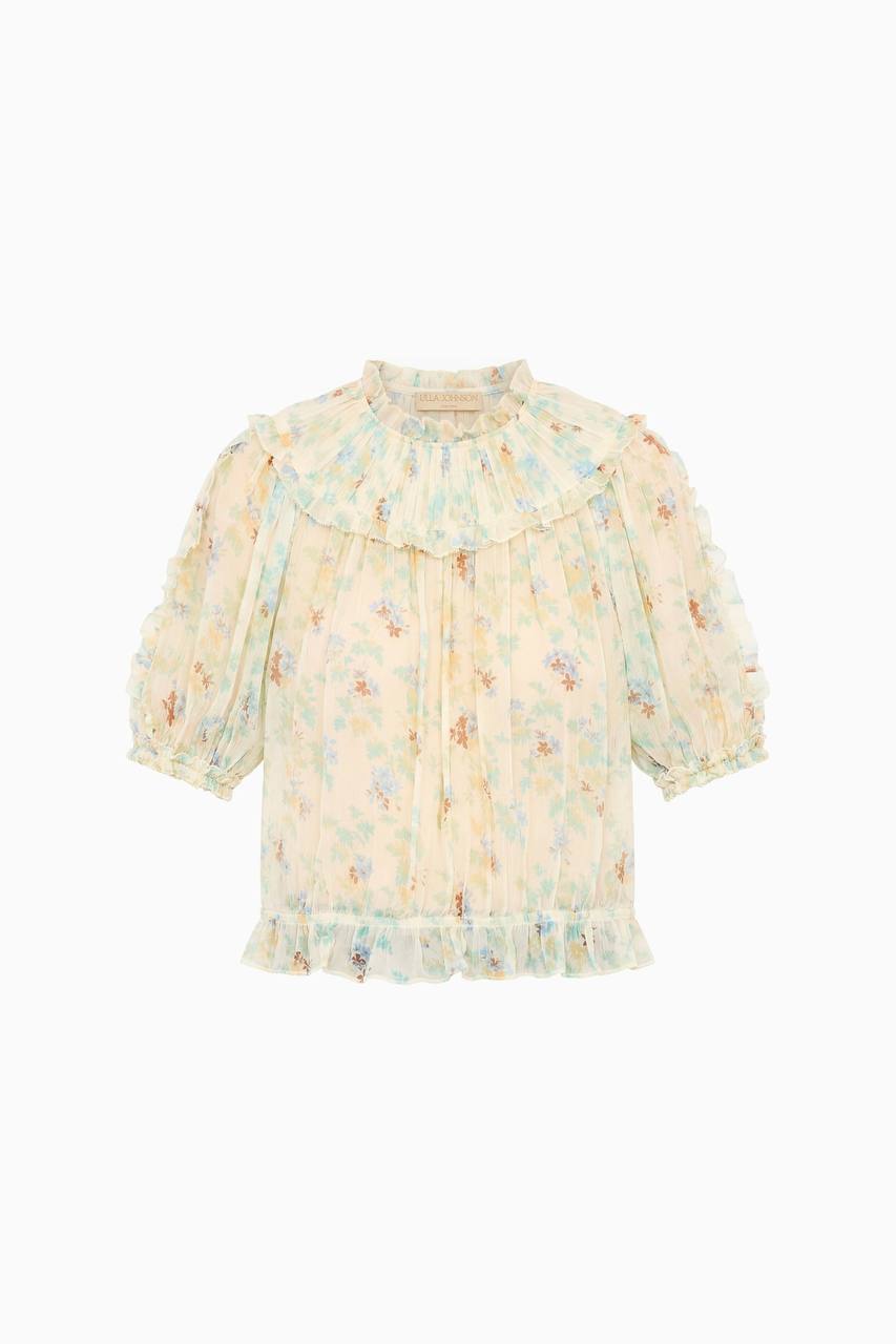 UJ Delfina Silk Long Sleeve Blouse + Solenne Silk Short Sleeve Top