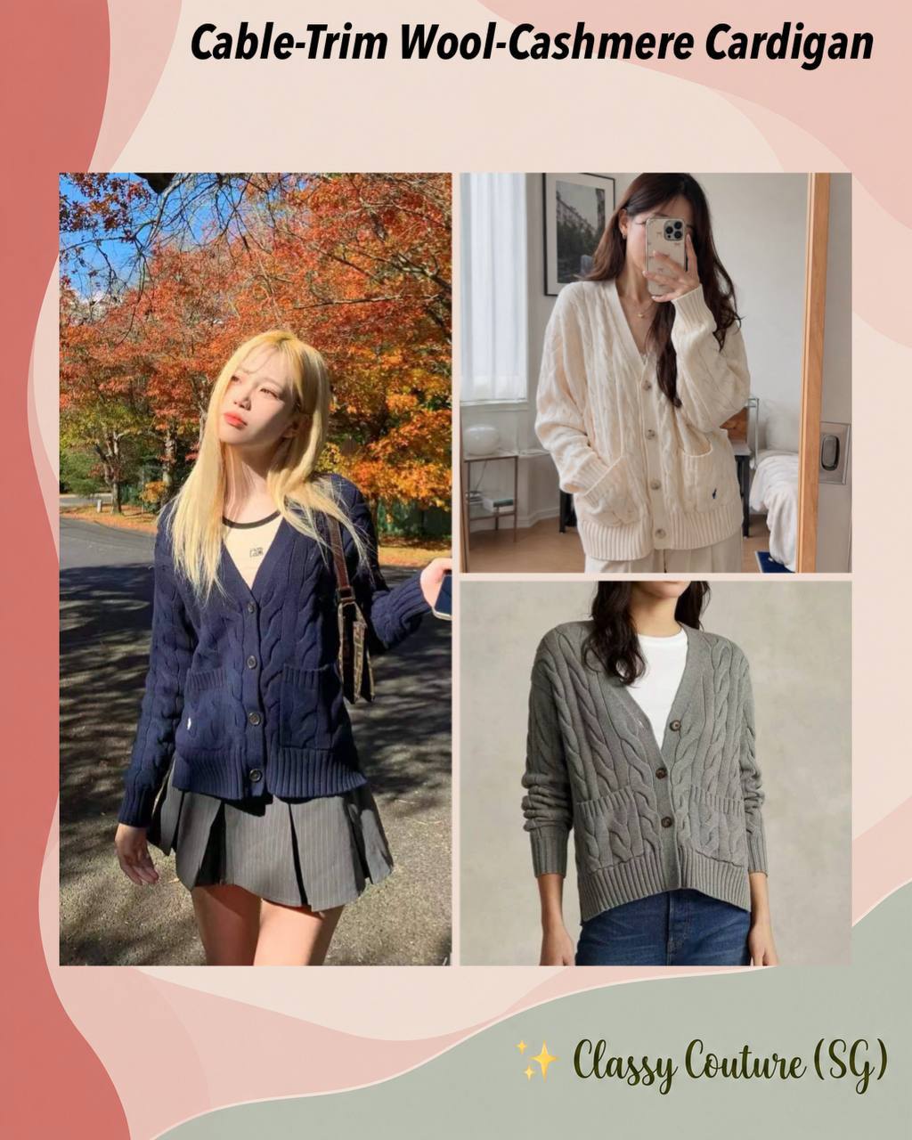 Cable-Trim Wool-Cashmere Cardigan - Image 1