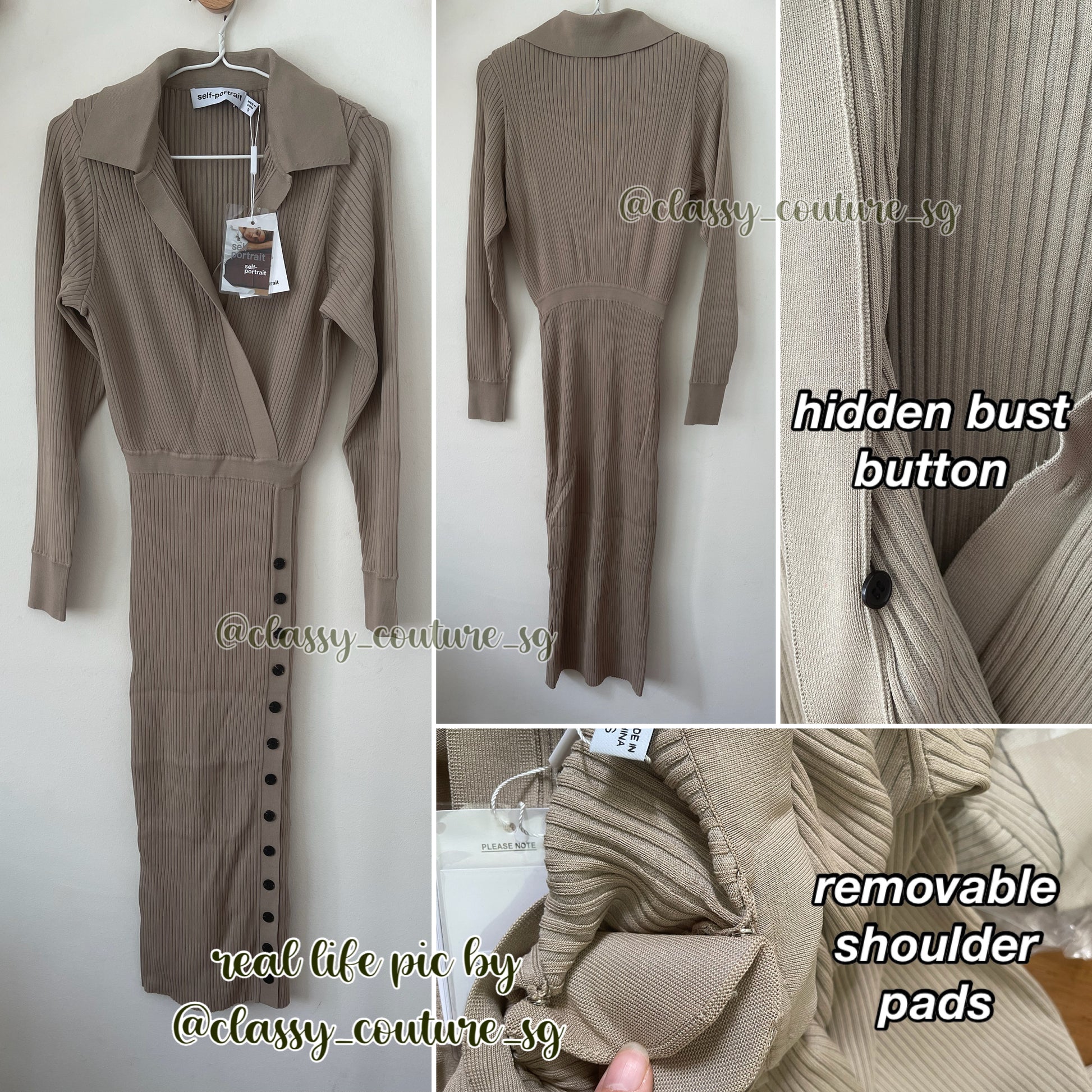 self portrait mushroom ribbed knit dress Gold Lurex Ribbed Knit Maxi Dress self-portrait